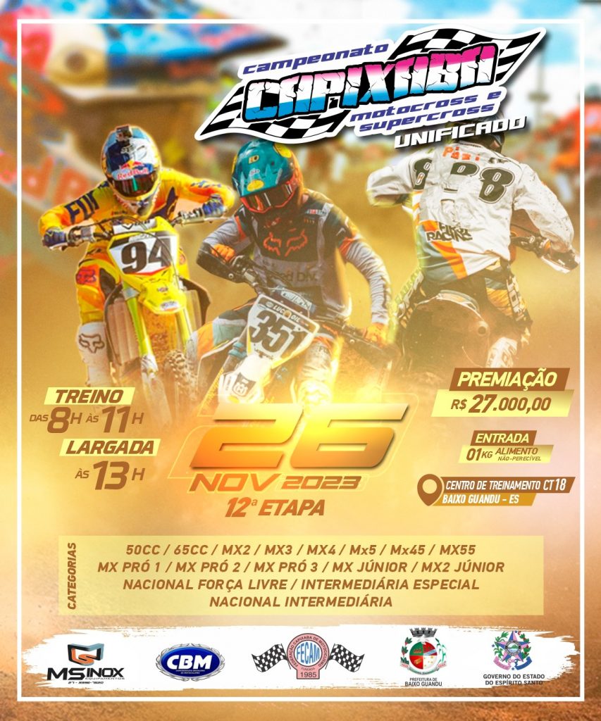 Governo ES - Cariacica sedia 9ª Etapa do Campeonato Capixaba Unificado de  Motocross e Supercross